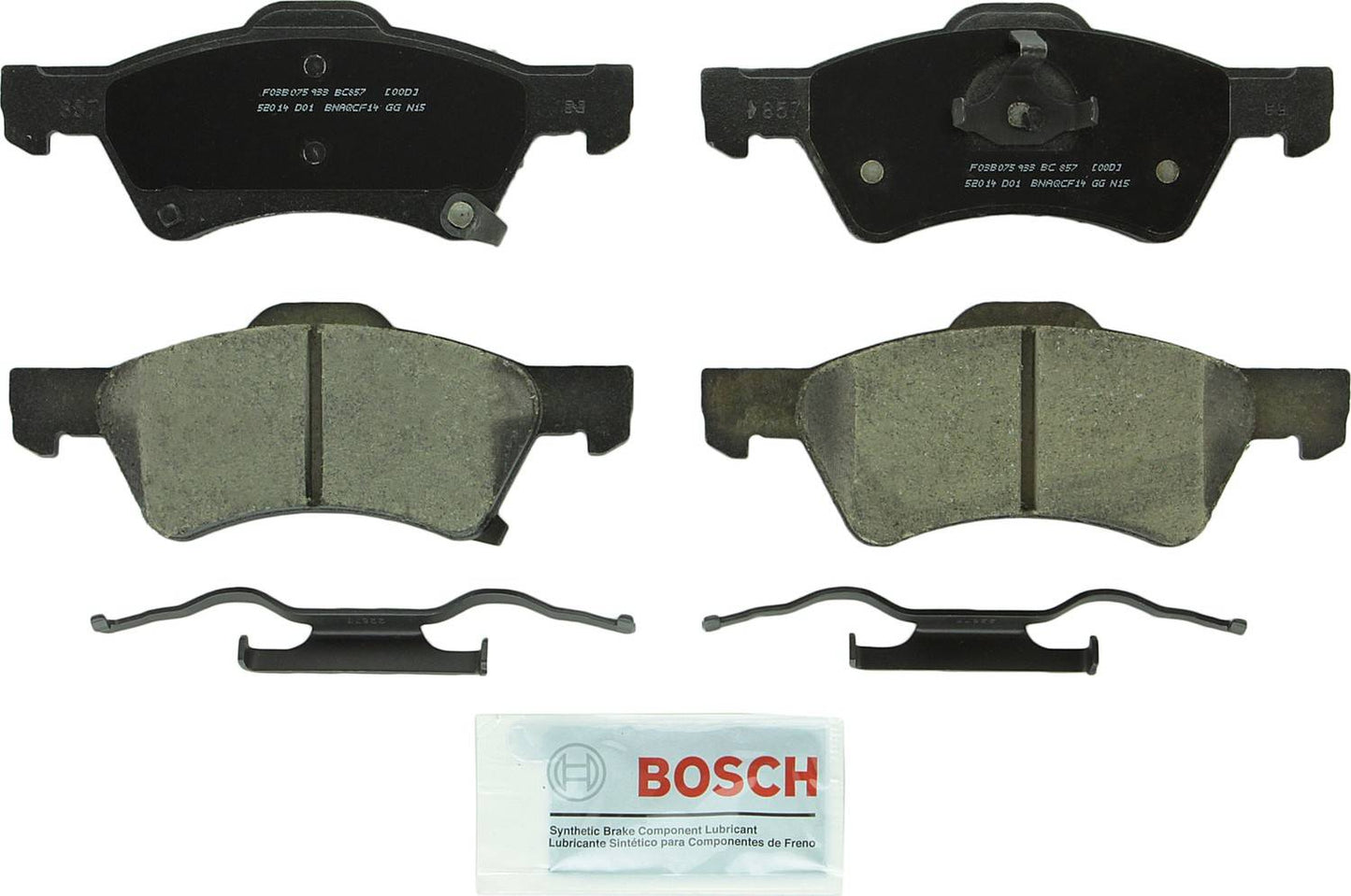 Front View of Front Disc Brake Pad Set BOSCH BC857