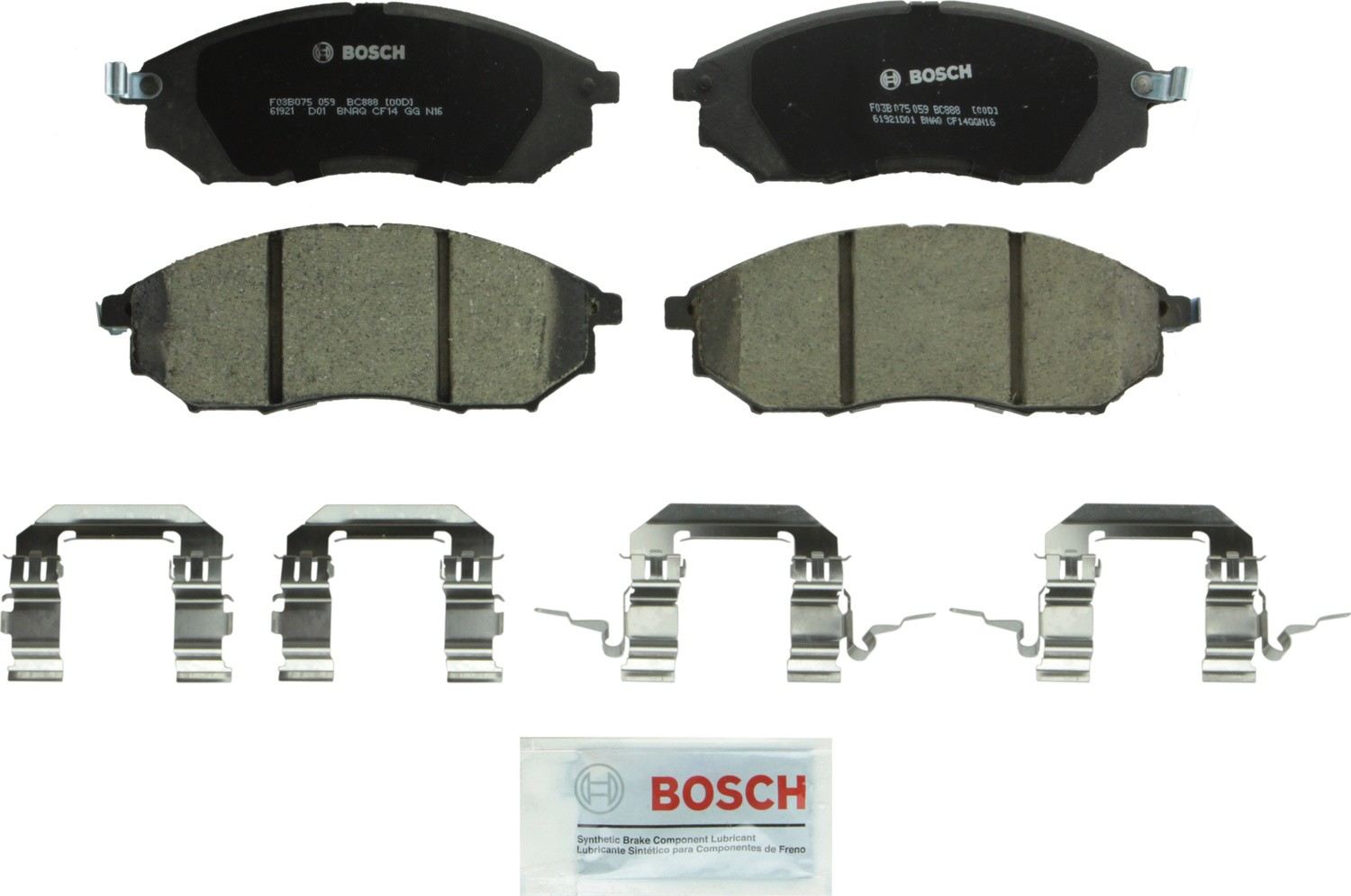 Top View of Front Disc Brake Pad Set BOSCH BC888