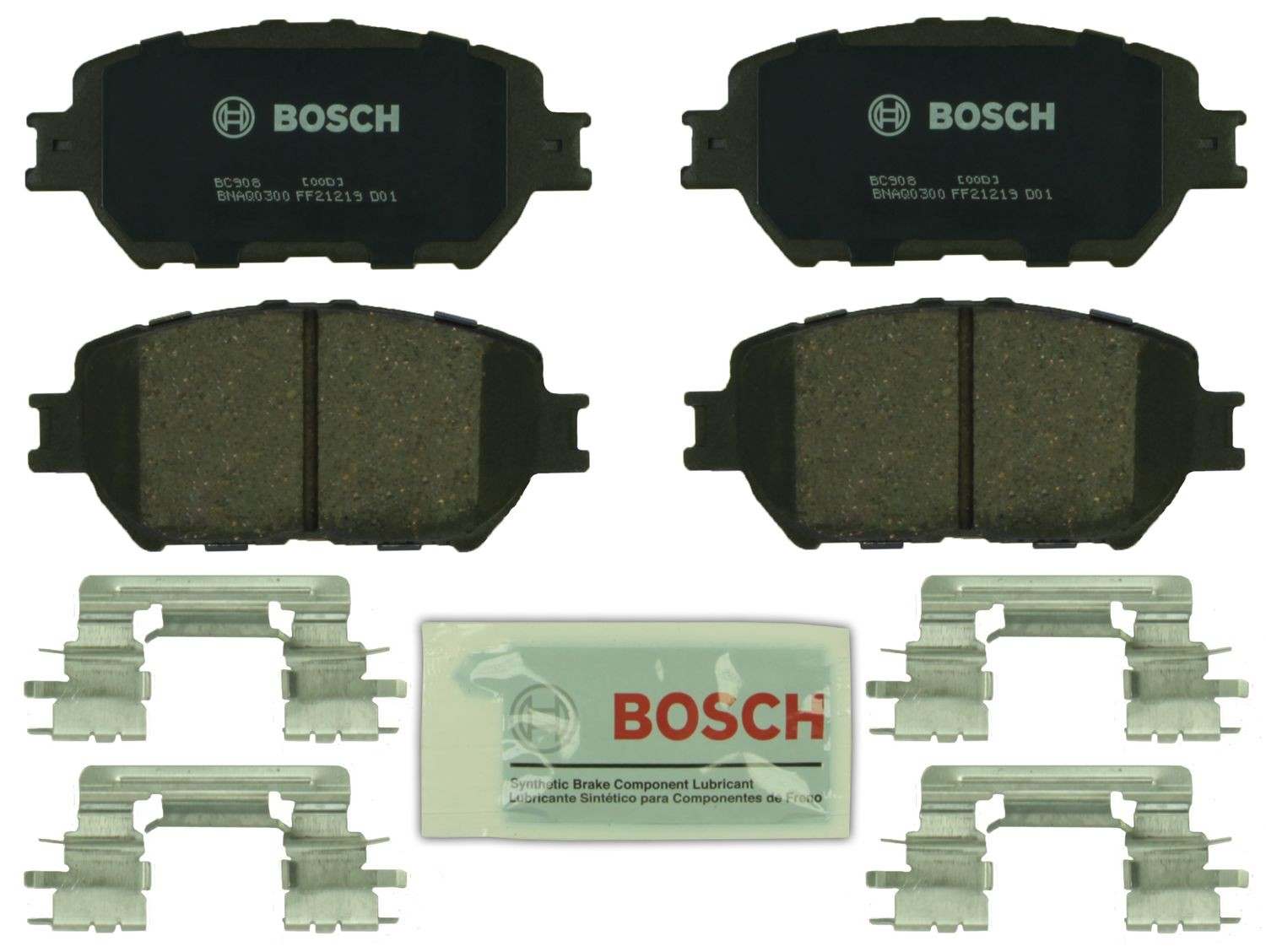 Front View of Front Disc Brake Pad Set BOSCH BC908