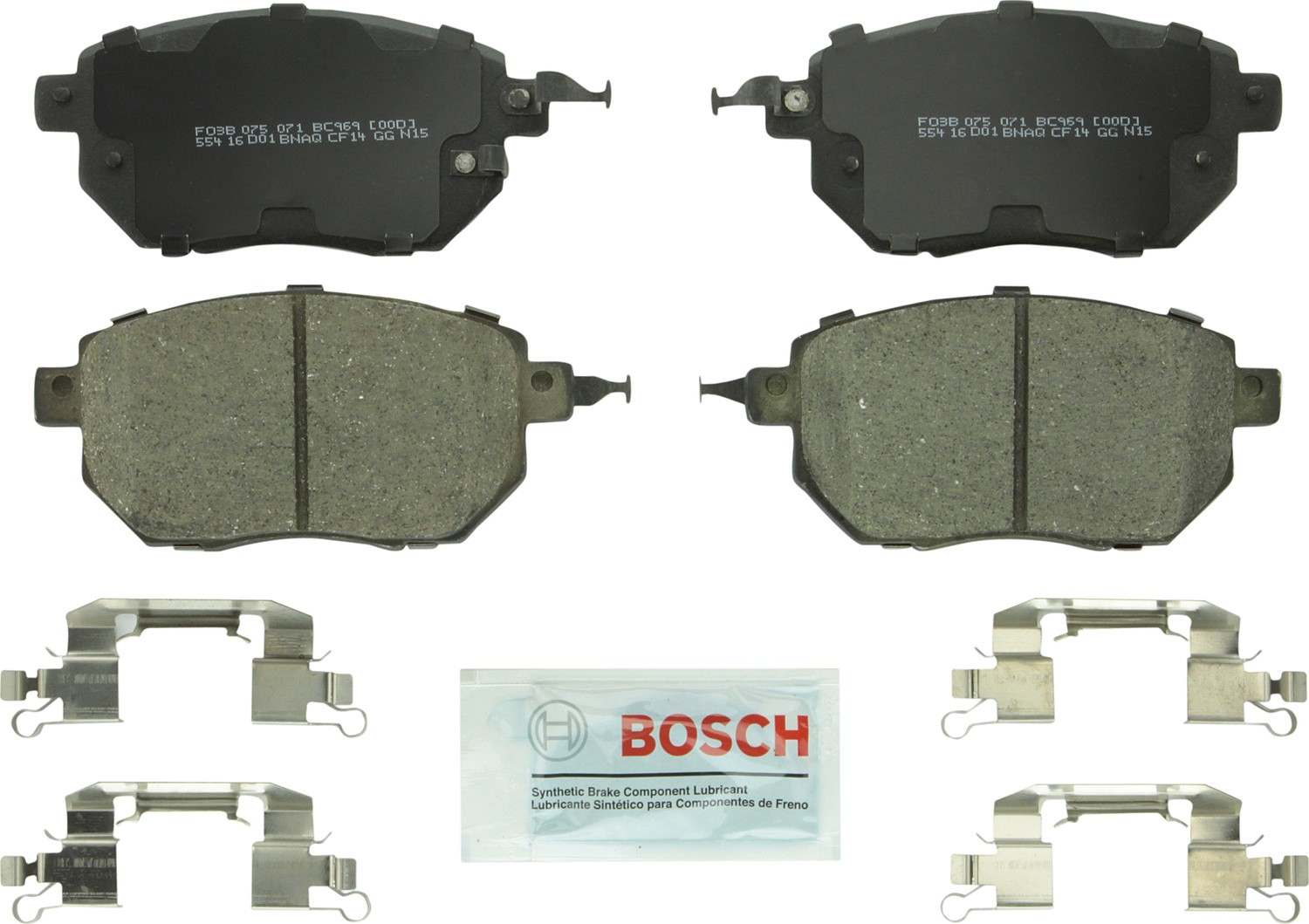 Top View of Front Disc Brake Pad Set BOSCH BC969