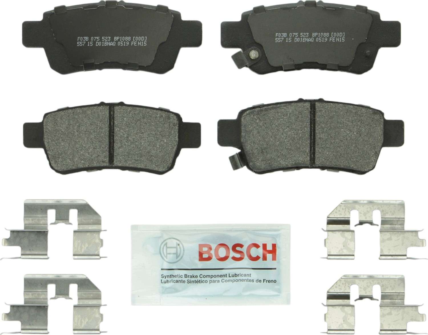 Front View of Rear Disc Brake Pad Set BOSCH BP1088