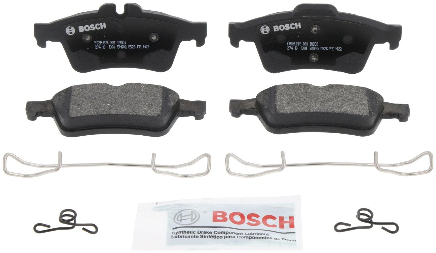 Front View of Rear Disc Brake Pad Set BOSCH BP1095