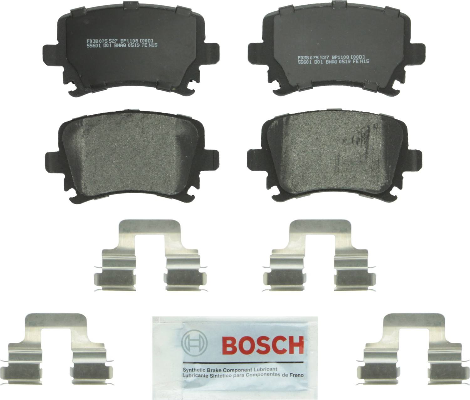 Front View of Rear Disc Brake Pad Set BOSCH BP1108