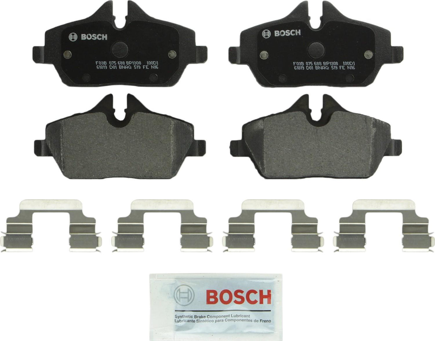 Top View of Front Disc Brake Pad Set BOSCH BP1308