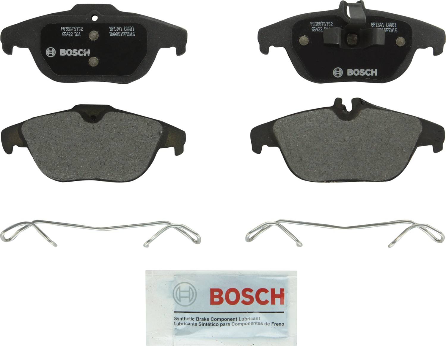 Front View of Rear Disc Brake Pad Set BOSCH BP1341