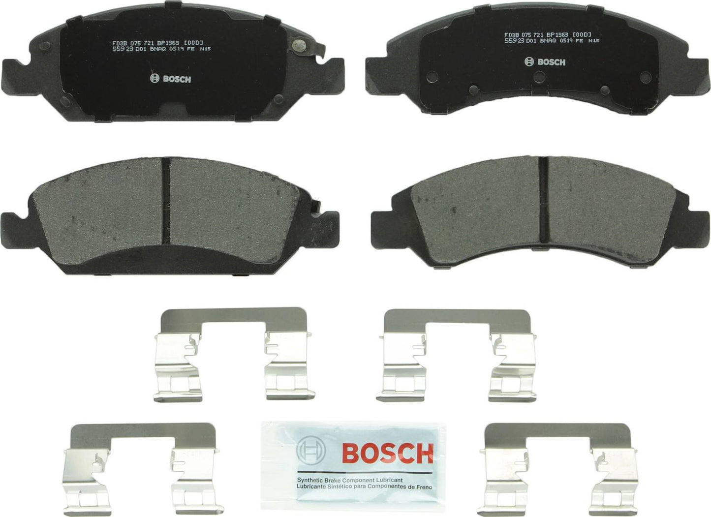 Front View of Front Disc Brake Pad Set BOSCH BP1363