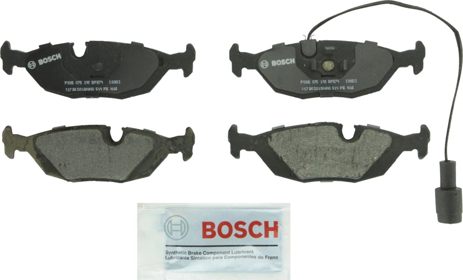 Front View of Rear Disc Brake Pad Set BOSCH BP279