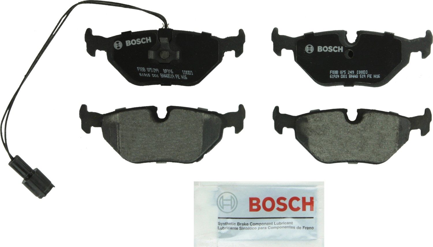 Front View of Rear Disc Brake Pad Set BOSCH BP396