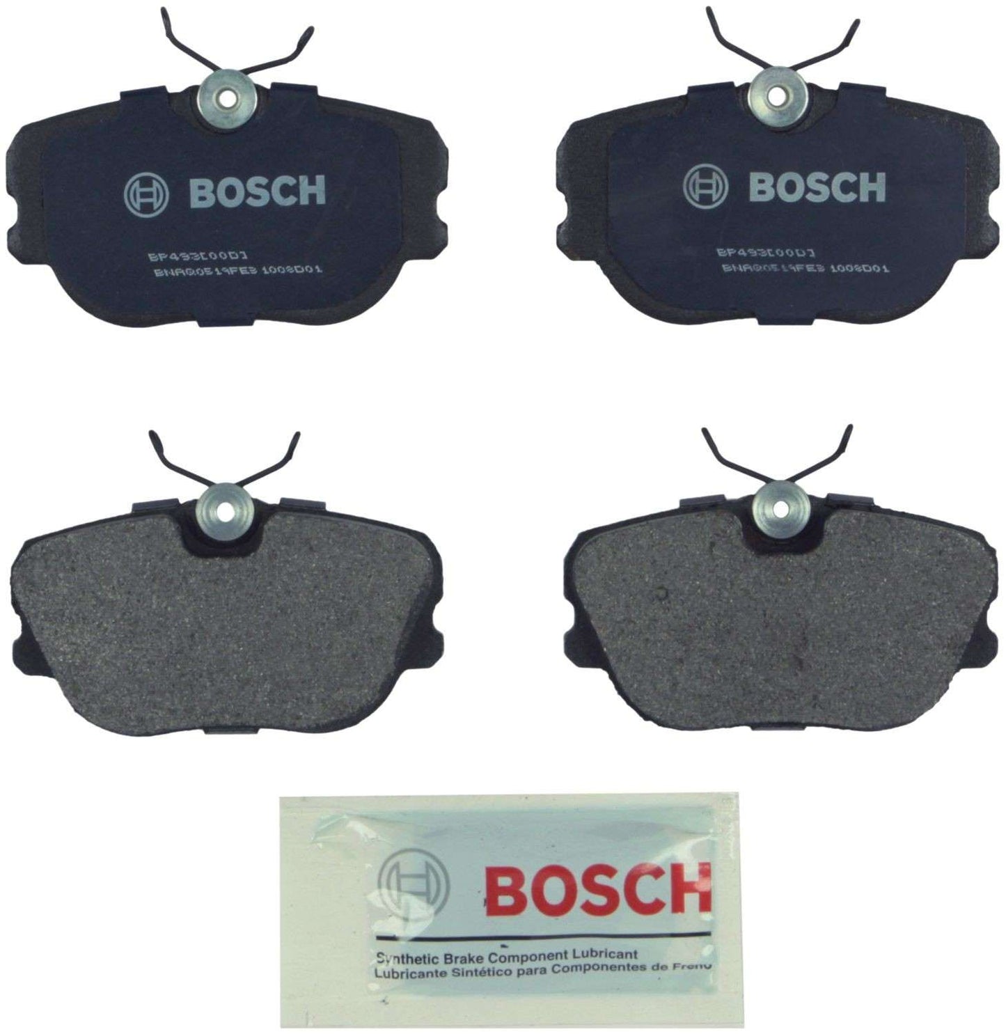 Front View of Front Disc Brake Pad Set BOSCH BP493