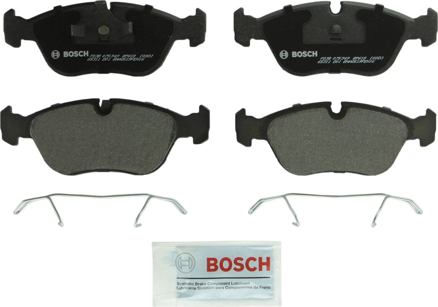 Front View of Front Disc Brake Pad Set BOSCH BP618