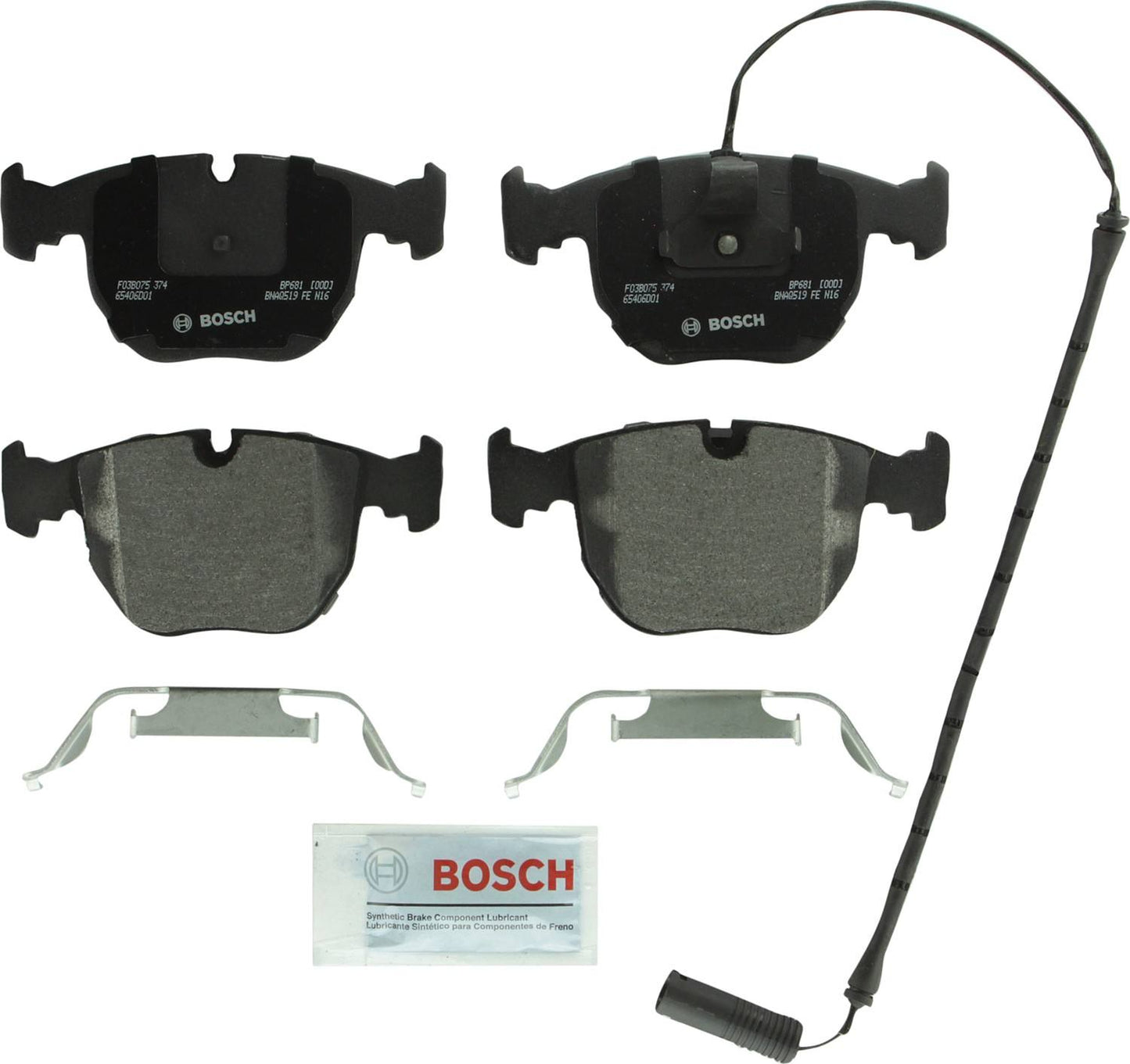 Front View of Front Disc Brake Pad Set BOSCH BP681