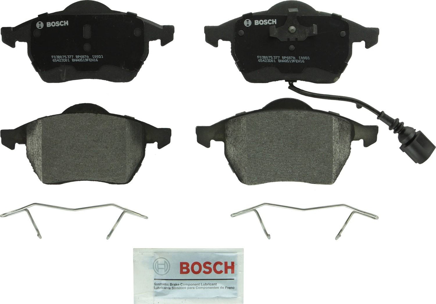 Top View of Front Disc Brake Pad Set BOSCH BP687A