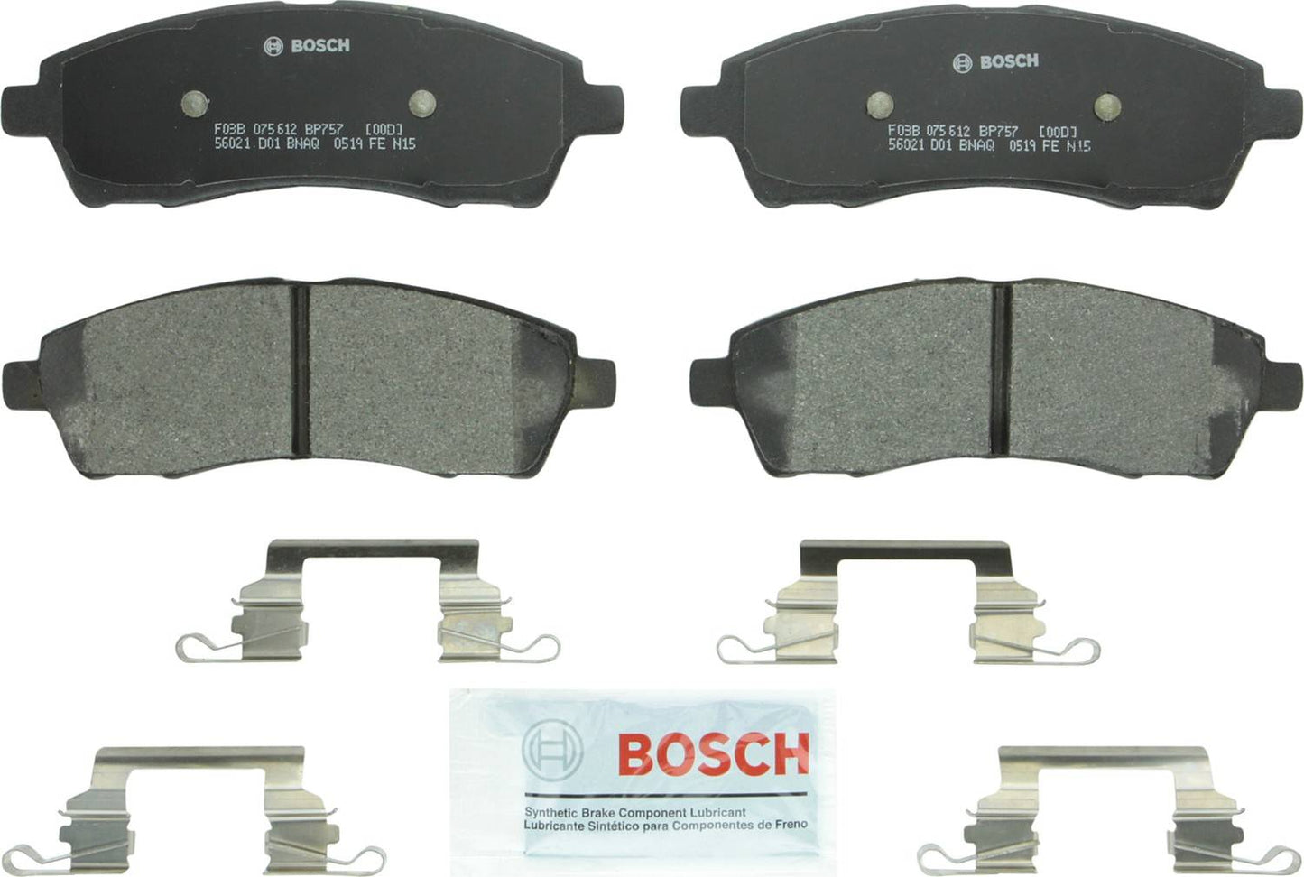 Front View of Rear Disc Brake Pad Set BOSCH BP757