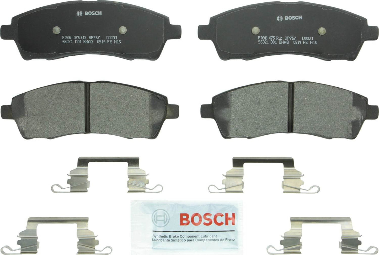 Top View of Rear Disc Brake Pad Set BOSCH BP757