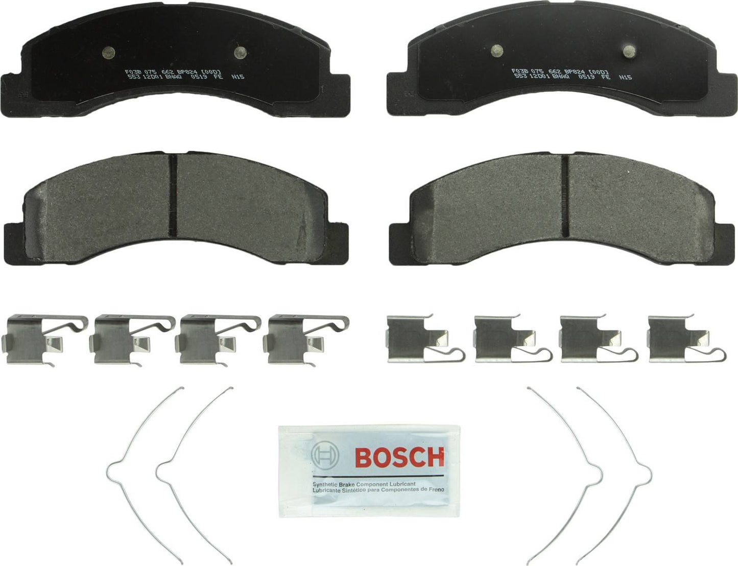 Front View of Front Disc Brake Pad Set BOSCH BP824