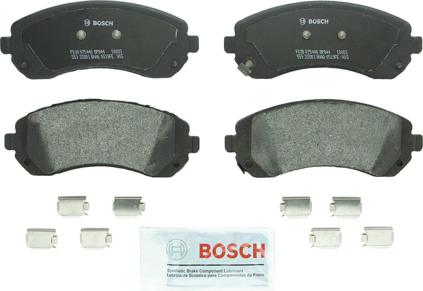 Front View of Front Disc Brake Pad Set BOSCH BP844