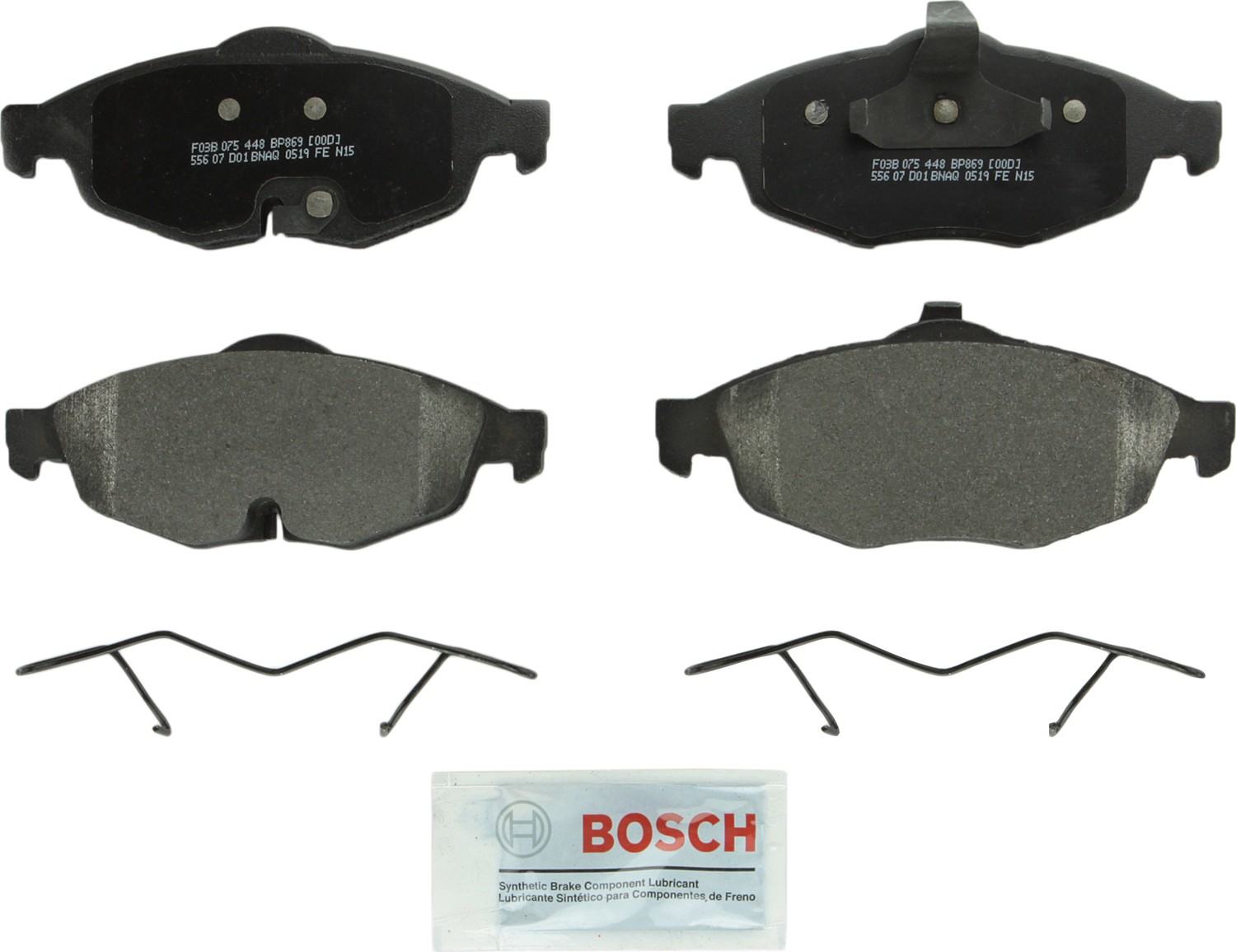 Front View of Front Disc Brake Pad Set BOSCH BP869