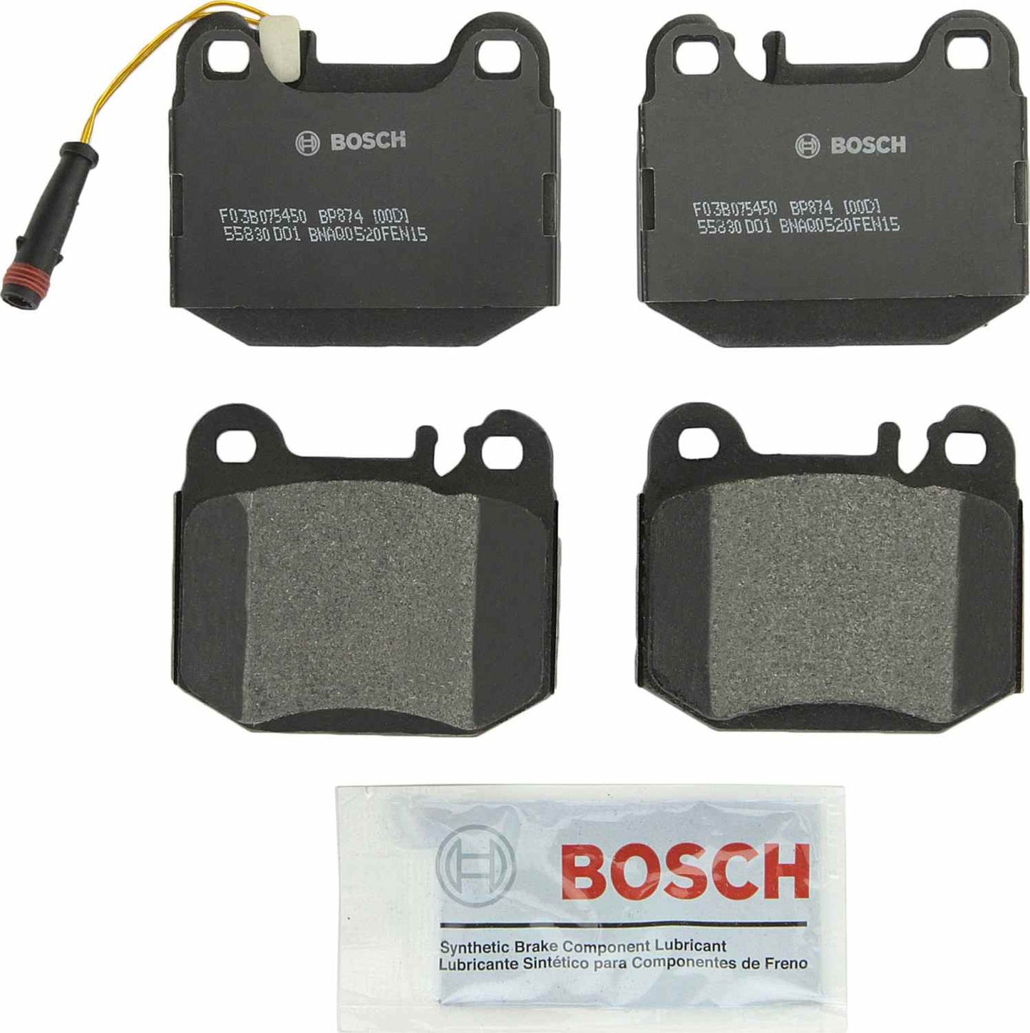 Front View of Rear Disc Brake Pad Set BOSCH BP874