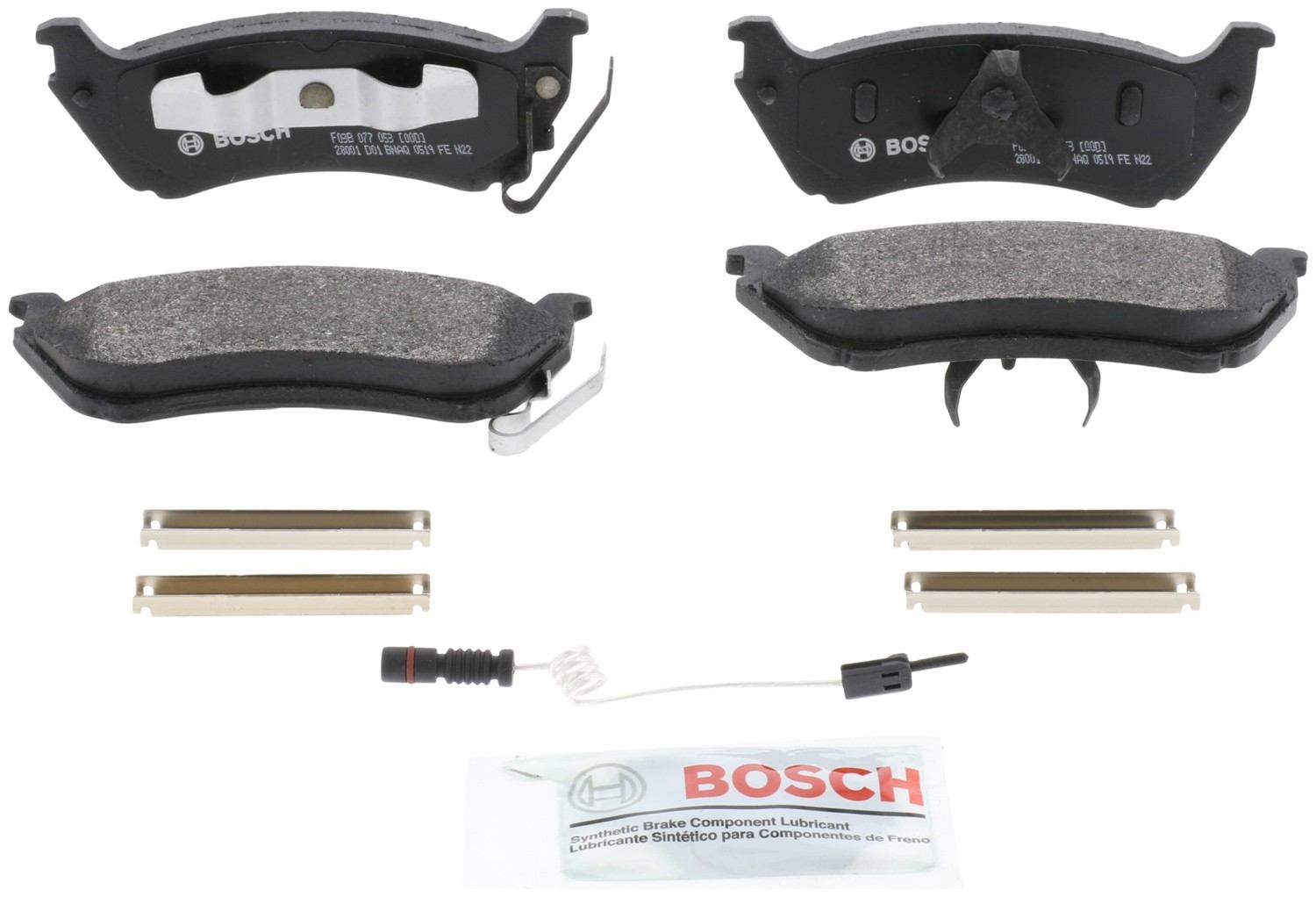 Front View of Rear Disc Brake Pad Set BOSCH BP875