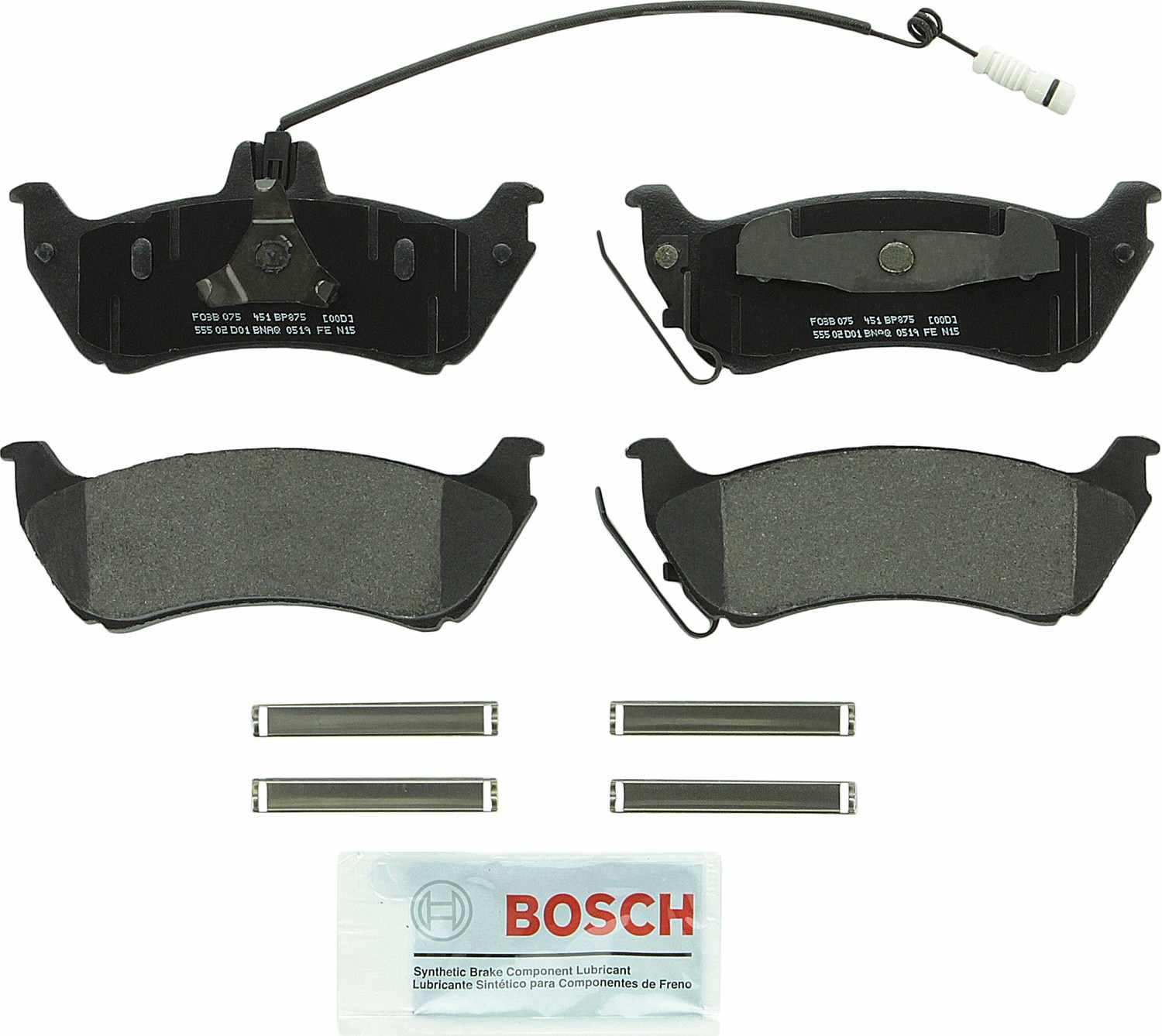 Top View of Rear Disc Brake Pad Set BOSCH BP875