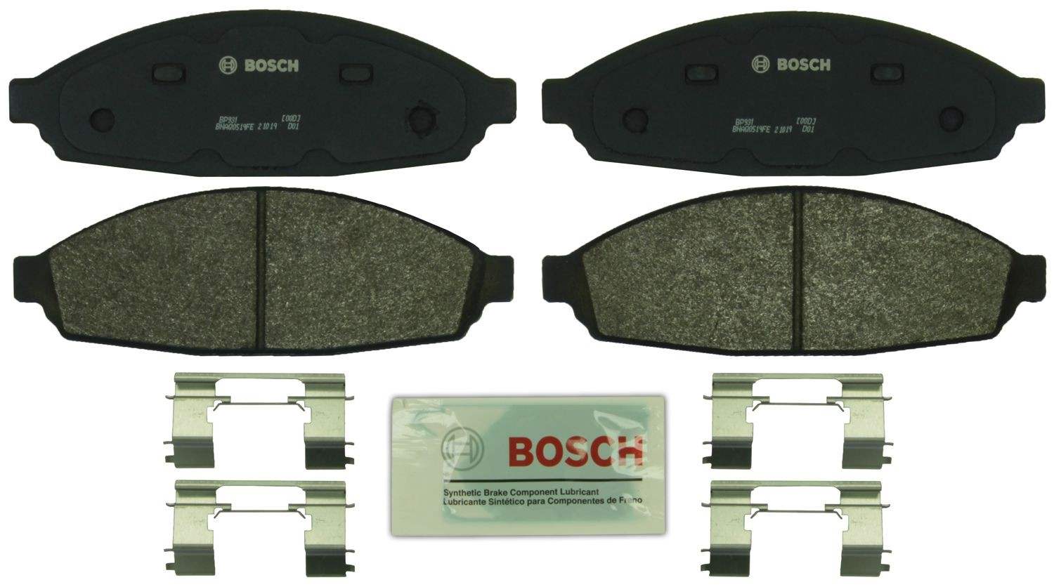 Front View of Front Disc Brake Pad Set BOSCH BP931