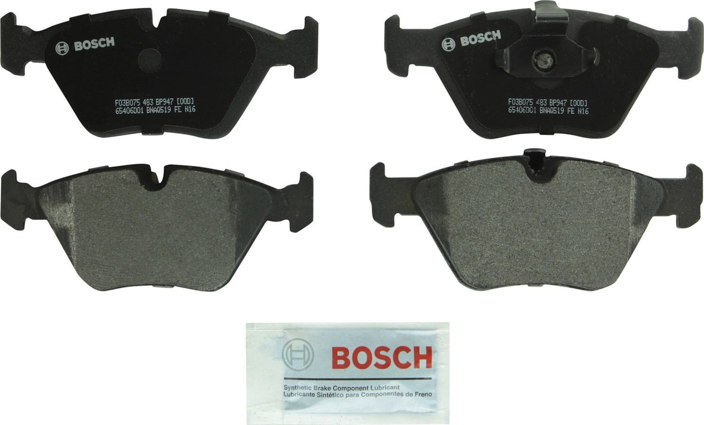 Front View of Front Disc Brake Pad Set BOSCH BP947