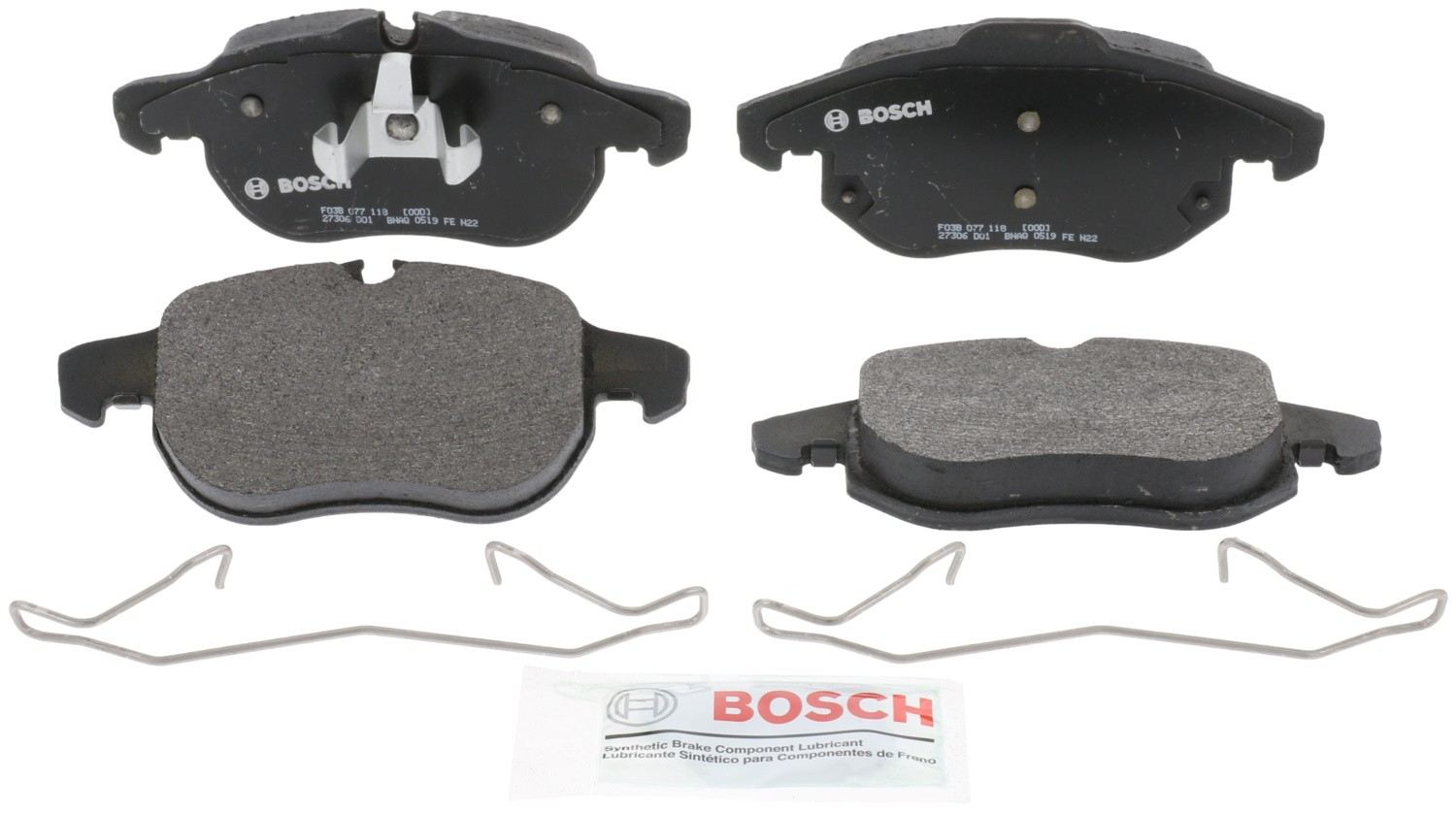 Front View of Front Disc Brake Pad Set BOSCH BP972