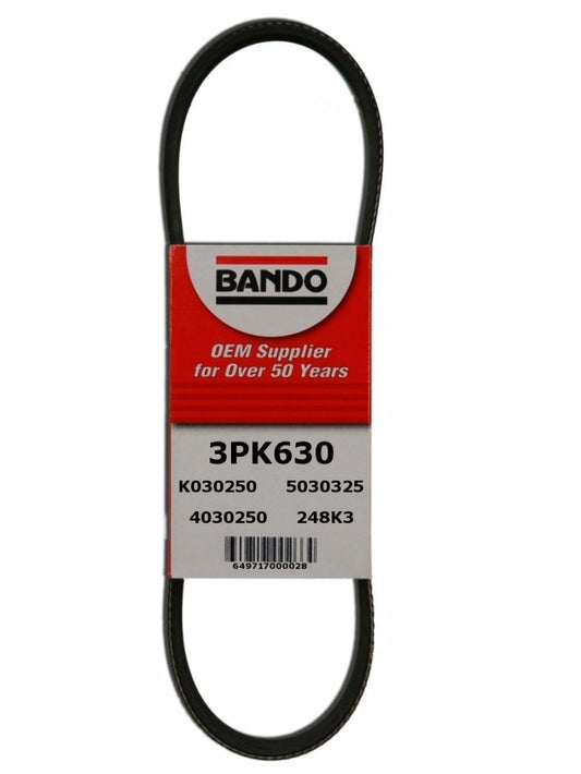 Front View of Accessory Drive Belt BANDO 3PK630