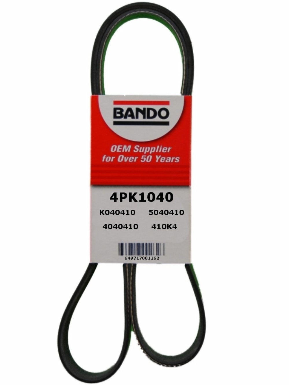 Front View of Accessory Drive Belt BANDO 4PK1040