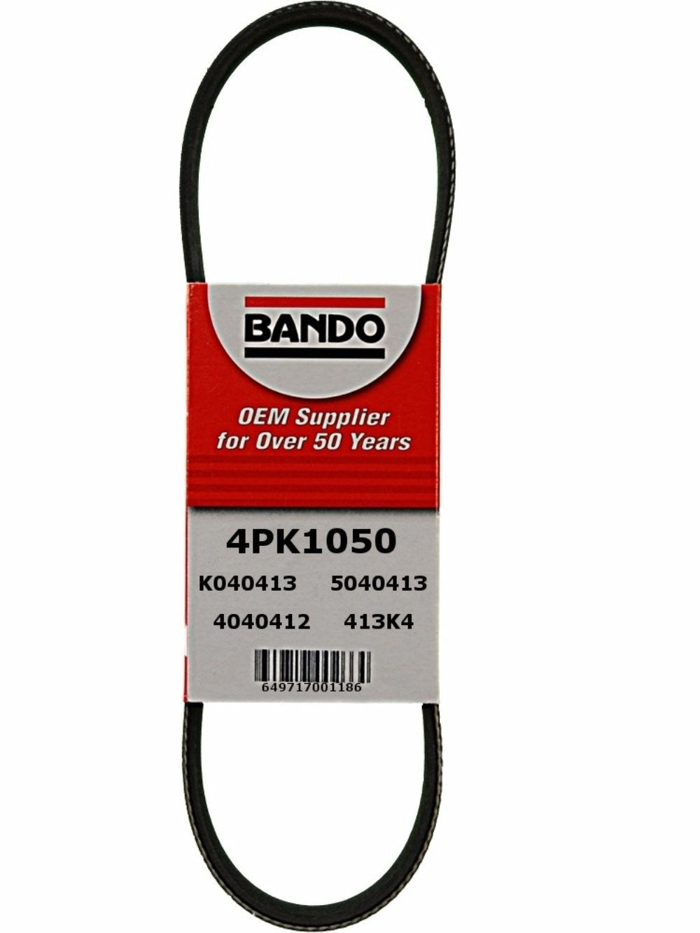 Front View of Accessory Drive Belt BANDO 4PK1050