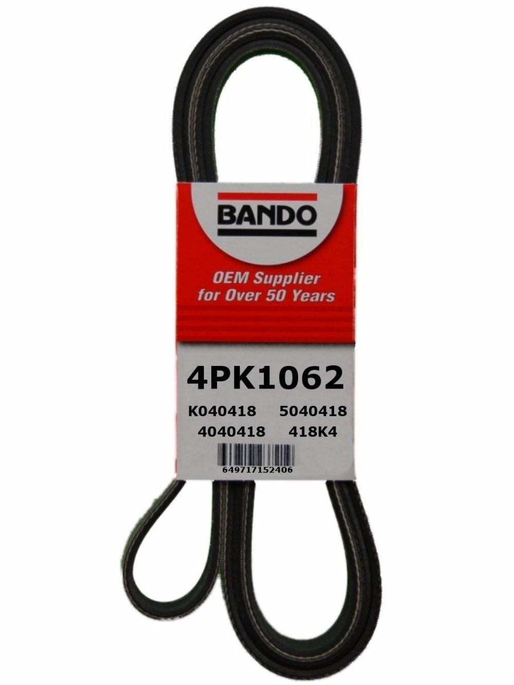 Front View of Accessory Drive Belt BANDO 4PK1062