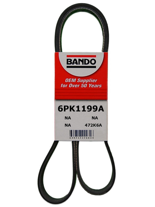 Front View of Accessory Drive Belt BANDO 6PK1199A