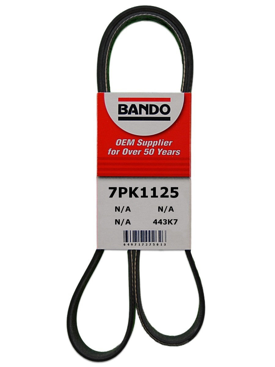 Front View of Accessory Drive Belt BANDO 7PK1125