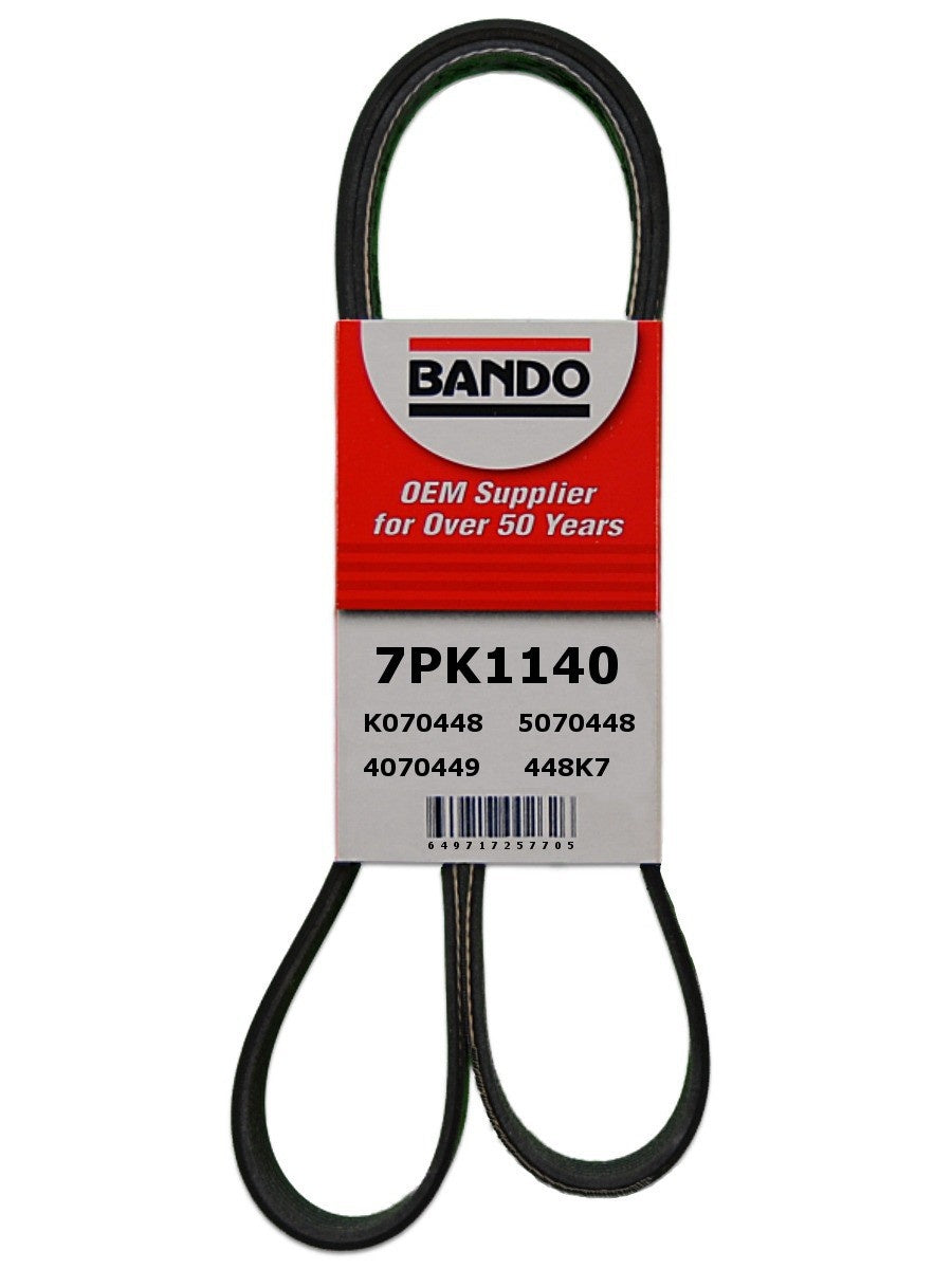 Front View of Accessory Drive Belt BANDO 7PK1140