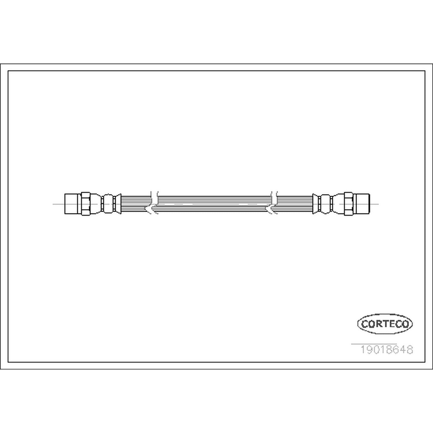 Front View of Brake Hydraulic Hose CORTECO 19018648