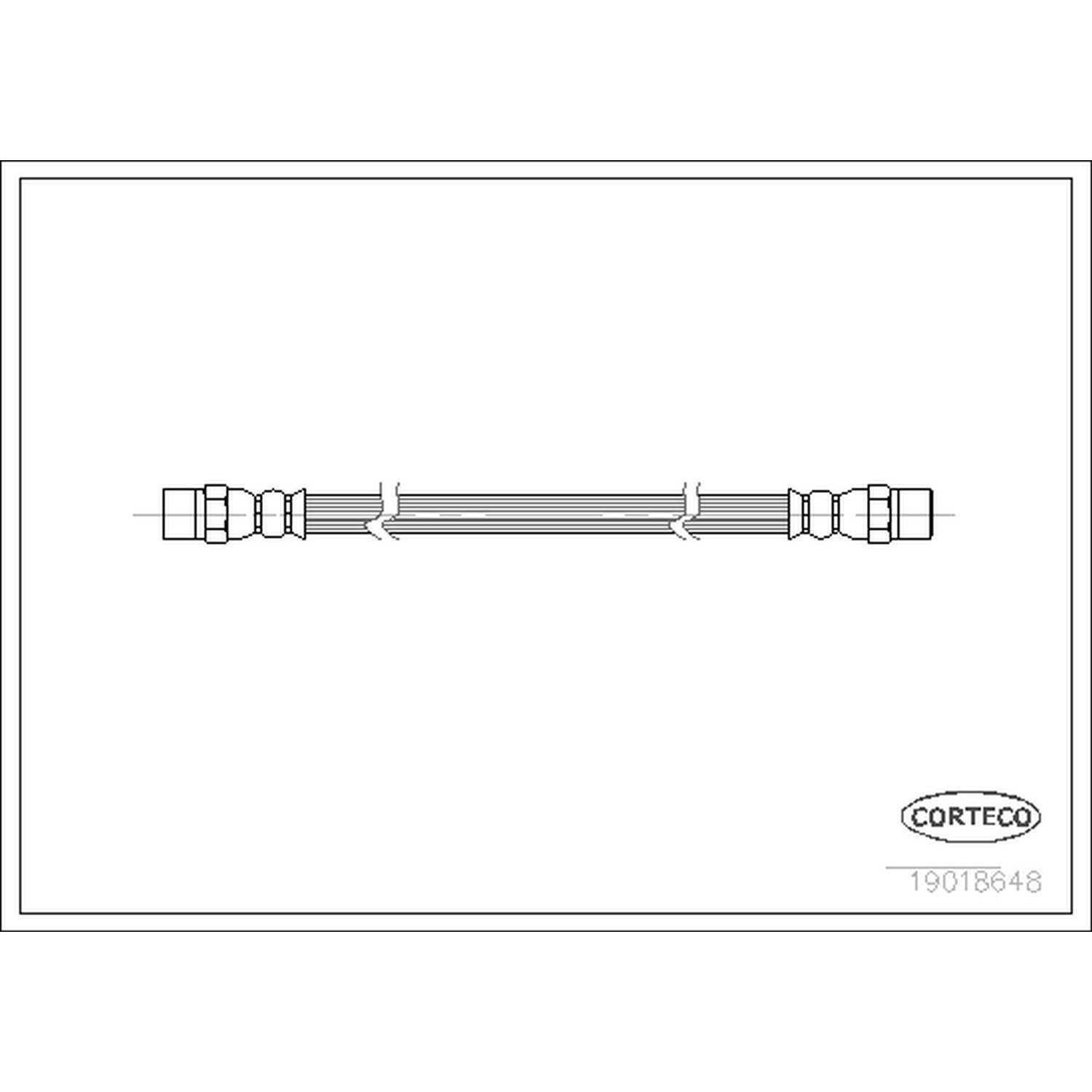 Front View of Brake Hydraulic Hose CORTECO 19018648