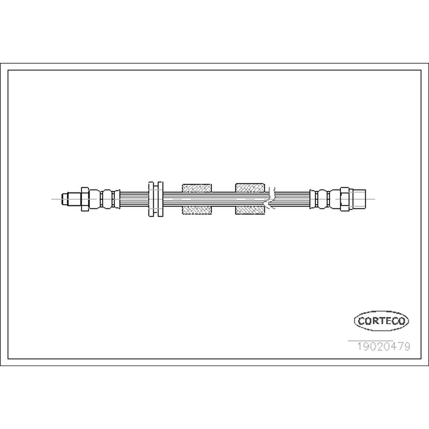 Front View of Brake Hydraulic Hose CORTECO 19020479