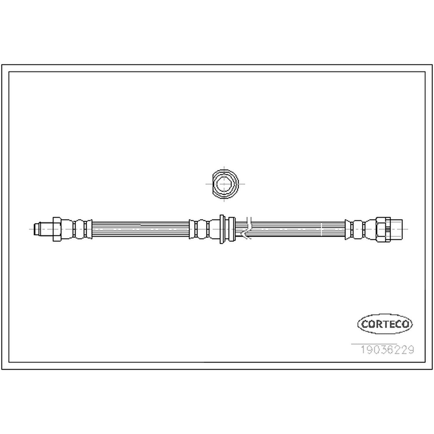 Front View of Brake Hydraulic Hose CORTECO 19036229