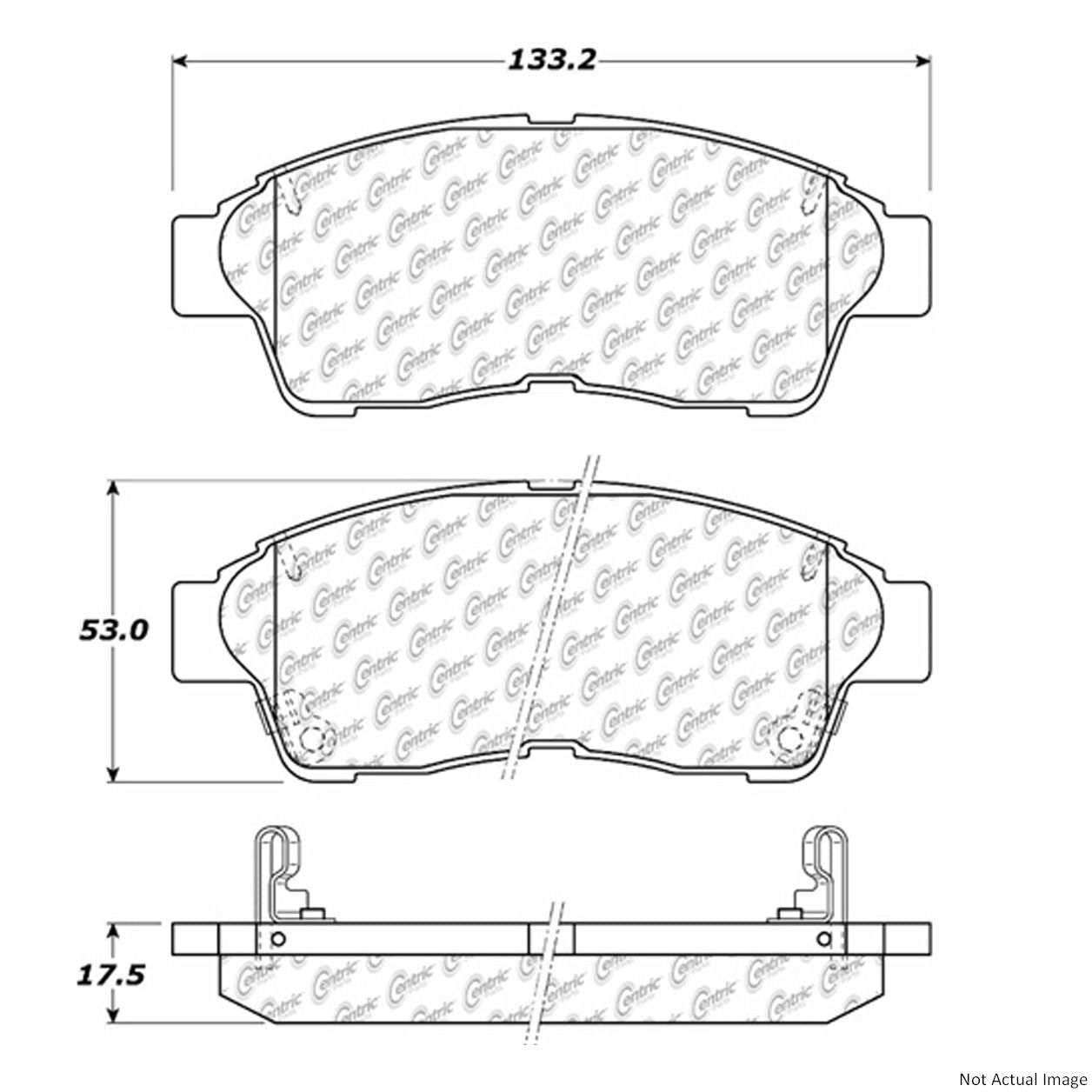 Front View of Front Disc Brake Pad Set CENTRIC 102.05620