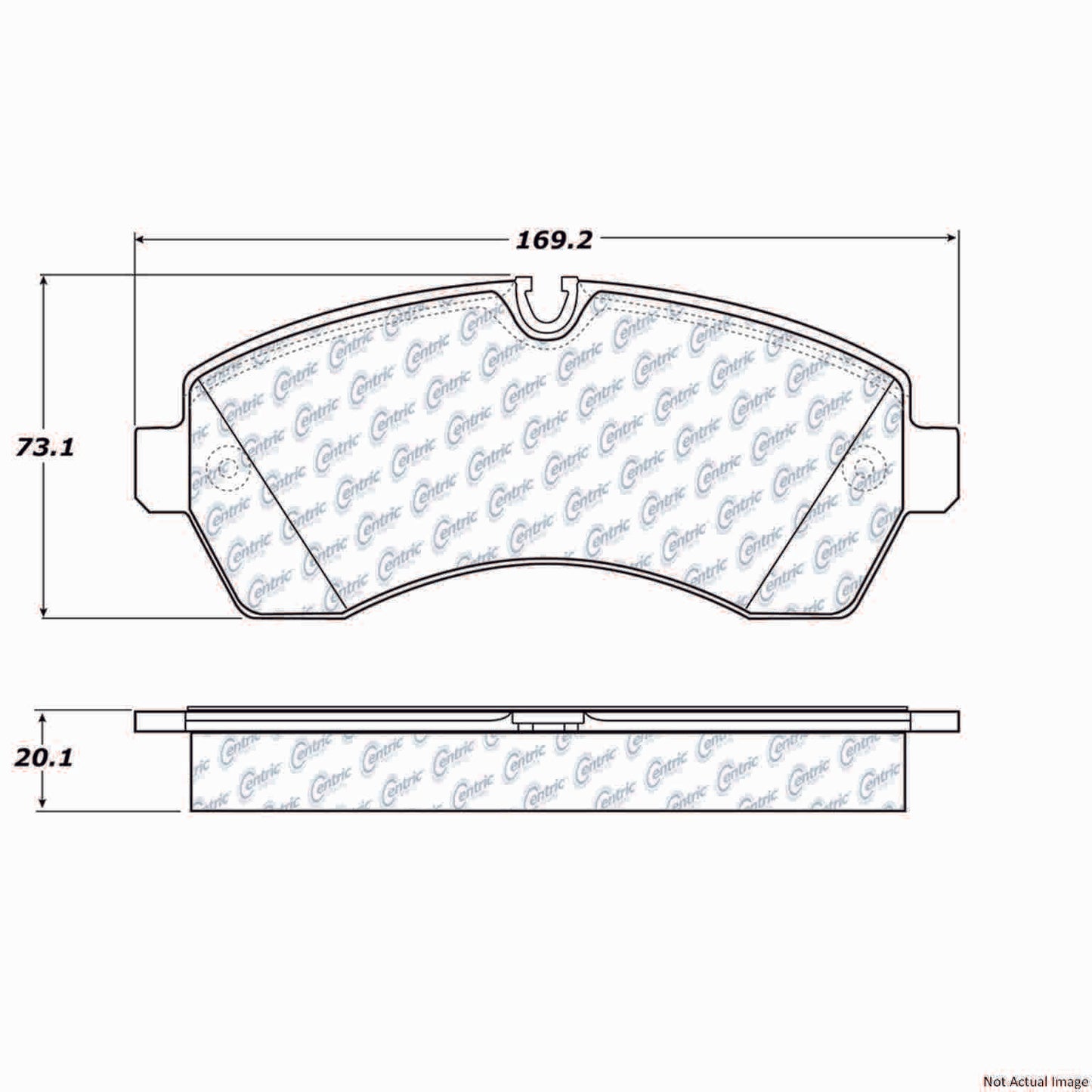 Front View of Front Disc Brake Pad Set CENTRIC 102.12680