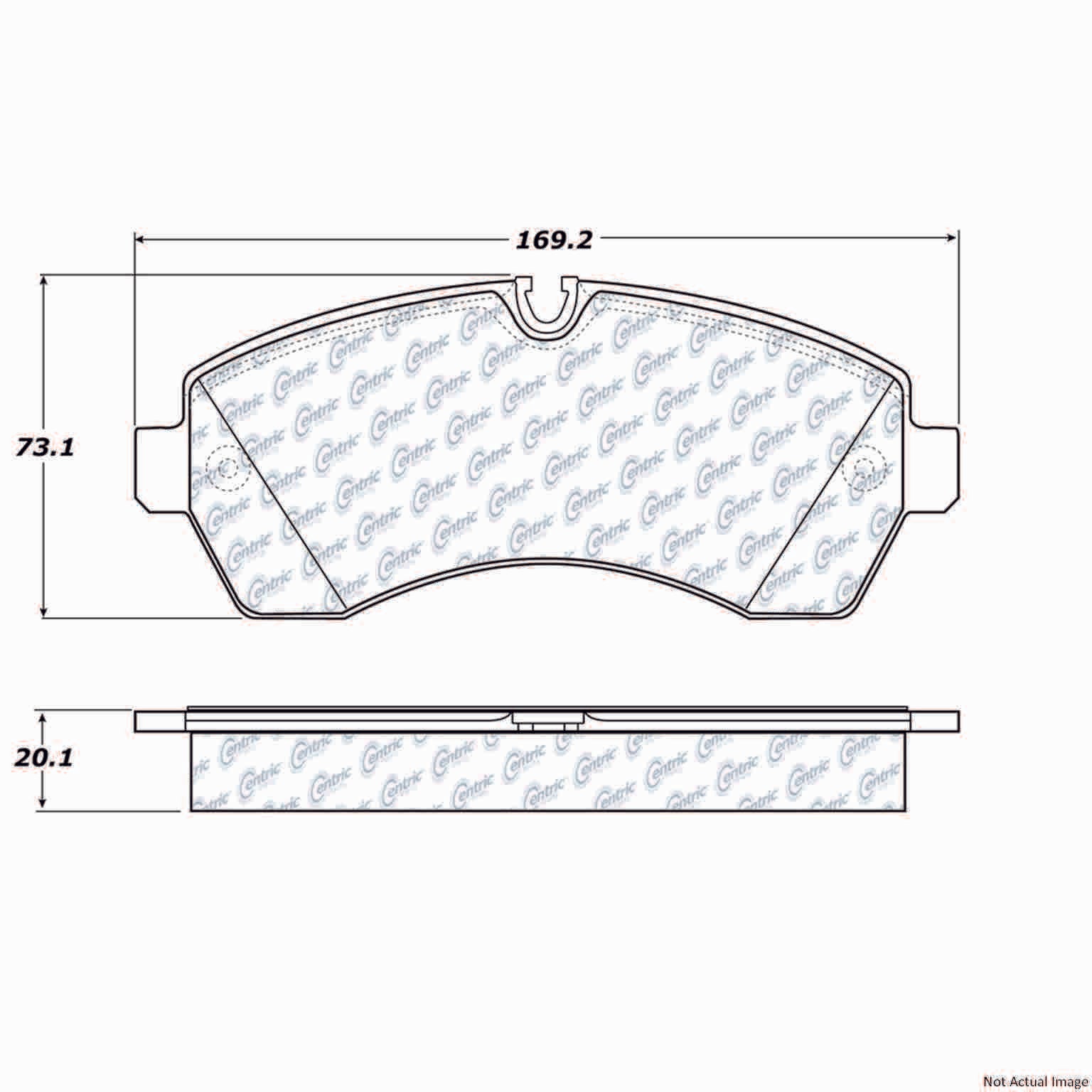 Front View of Front Disc Brake Pad Set CENTRIC 102.12680