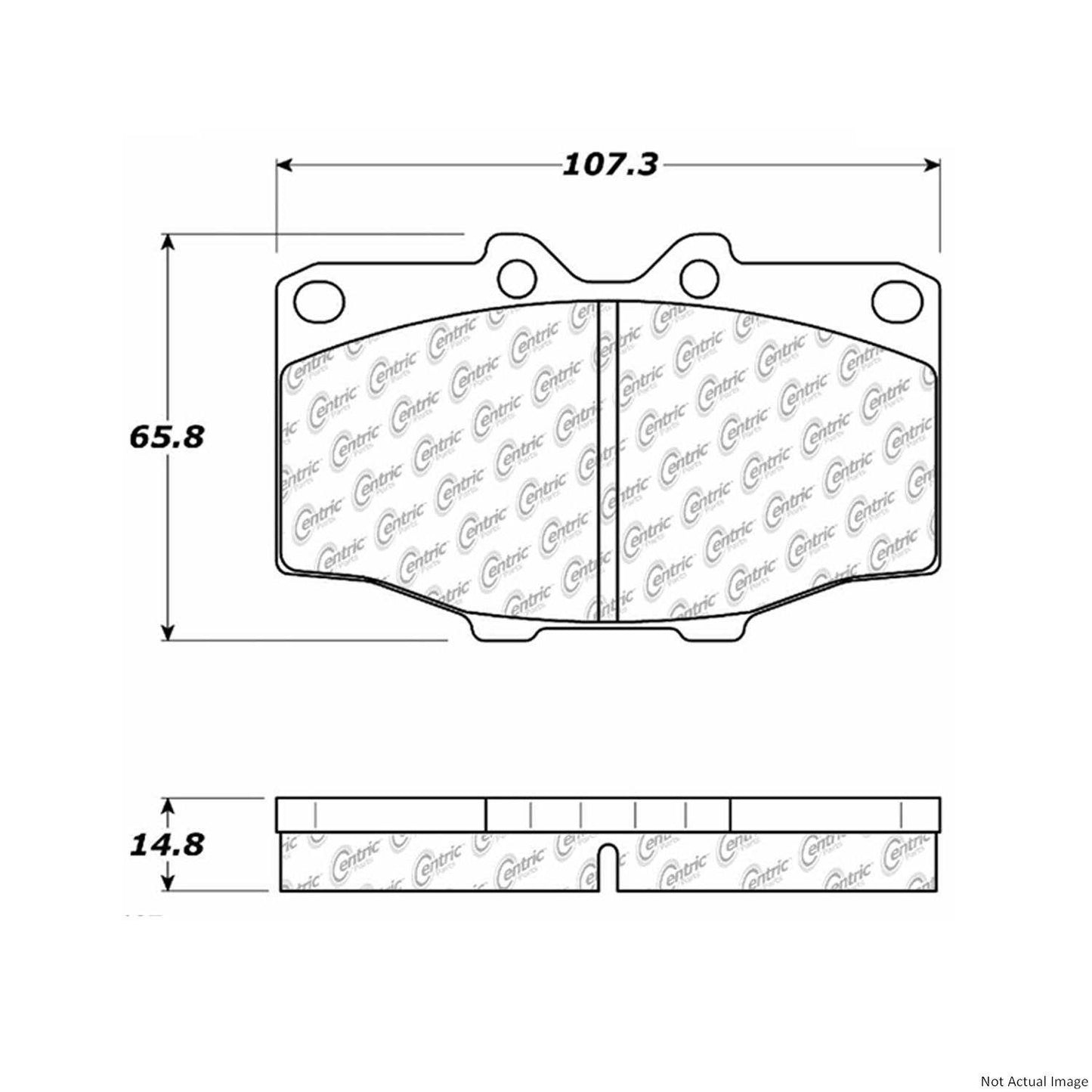 Front View of Front Disc Brake Pad Set CENTRIC 103.01370