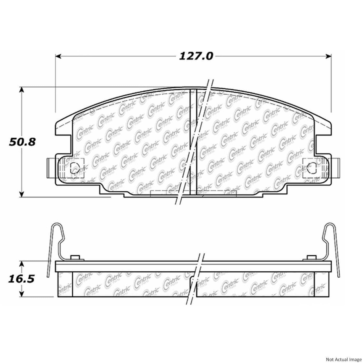 Front View of Front Disc Brake Pad Set CENTRIC 103.03630