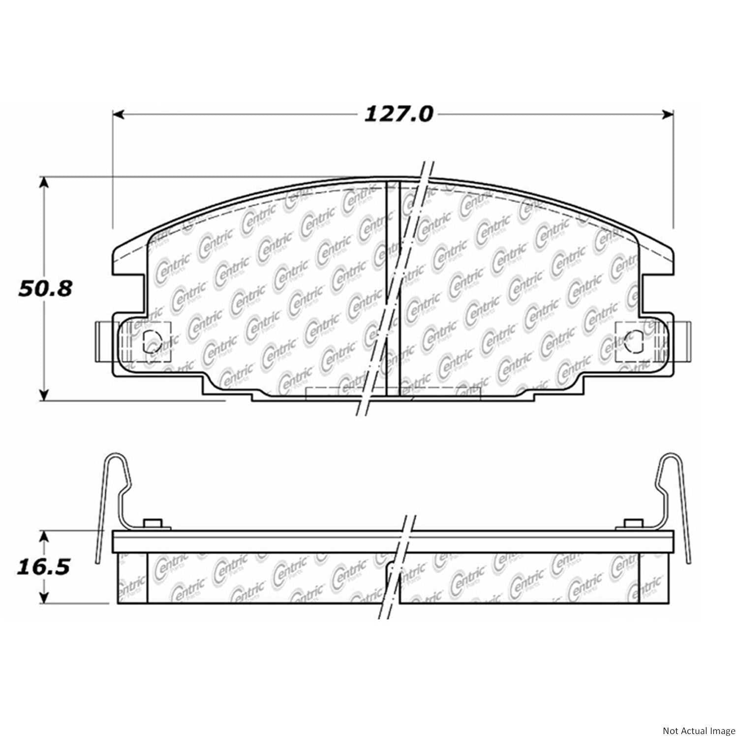 Front View of Front Disc Brake Pad Set CENTRIC 103.03630