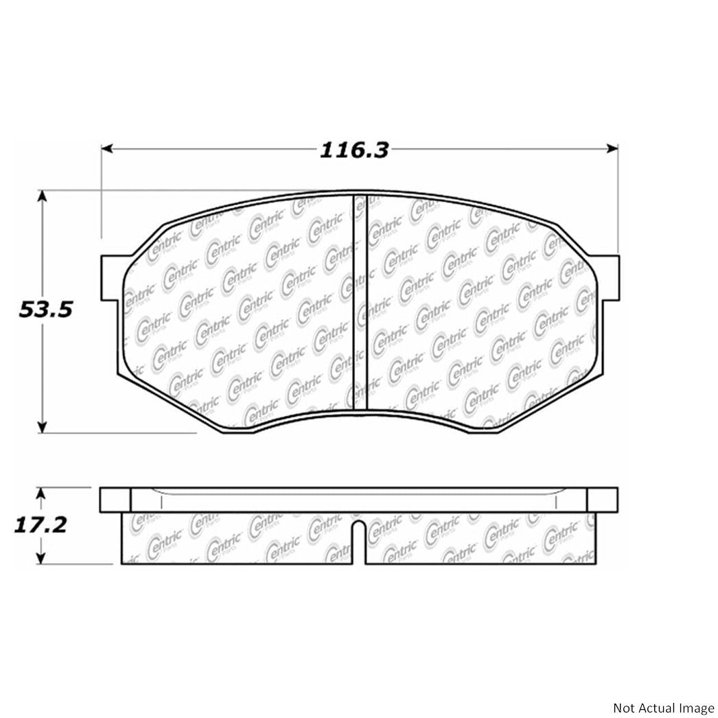 Front View of Front Disc Brake Pad Set CENTRIC 103.04330