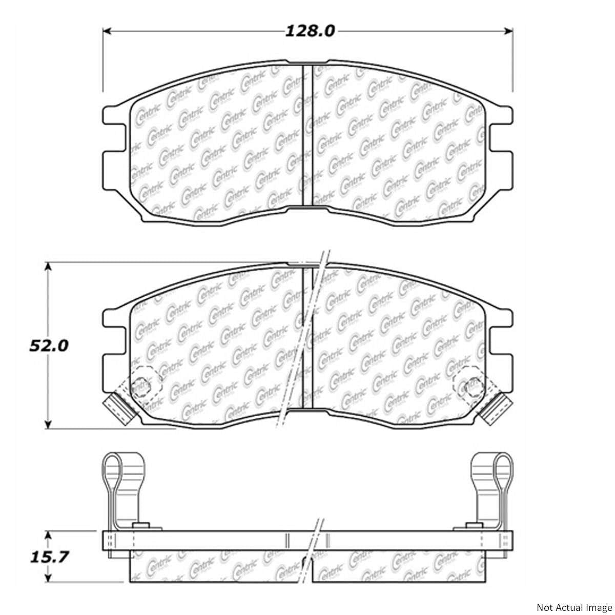 Front View of Front Disc Brake Pad Set CENTRIC 103.04840