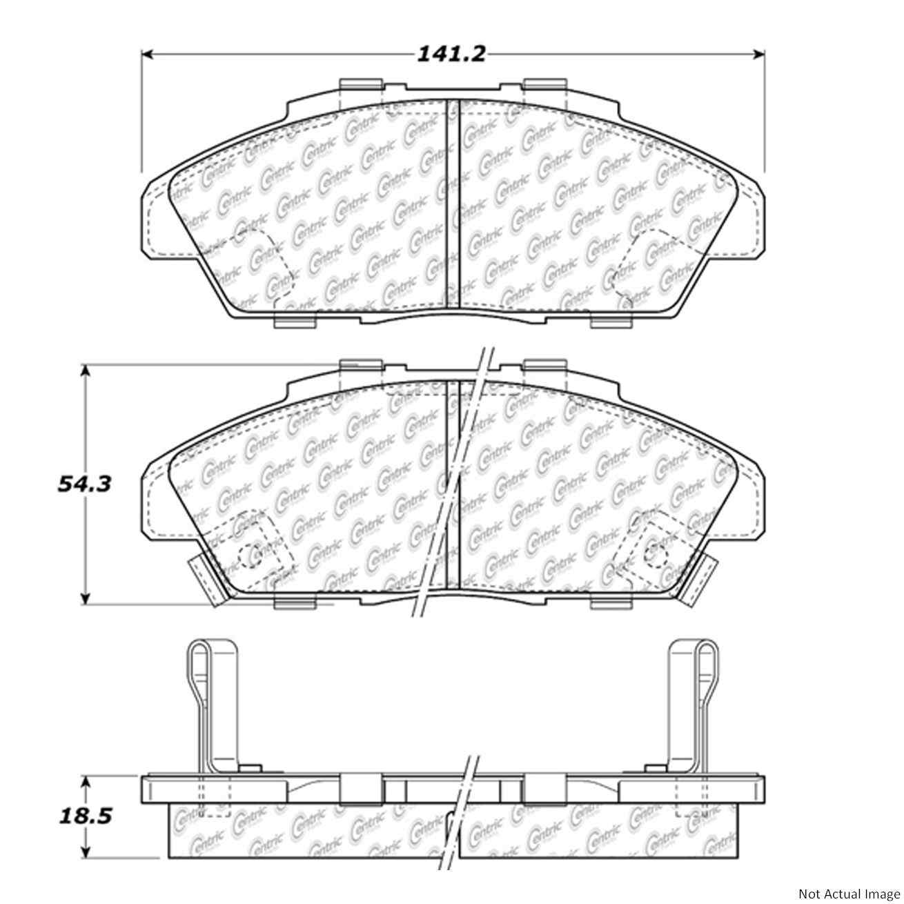 Front View of Front Disc Brake Pad Set CENTRIC 103.04960