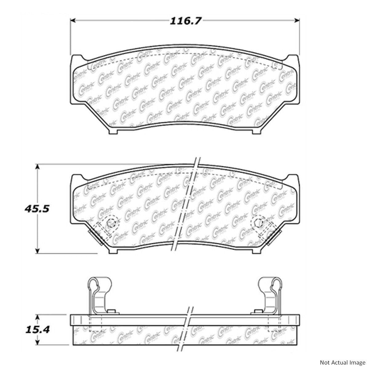 Front View of Front Disc Brake Pad Set CENTRIC 103.05560