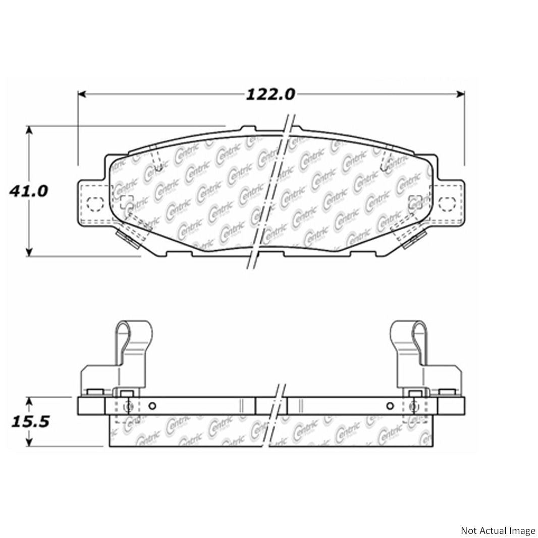 Front View of Rear Disc Brake Pad Set CENTRIC 103.05720