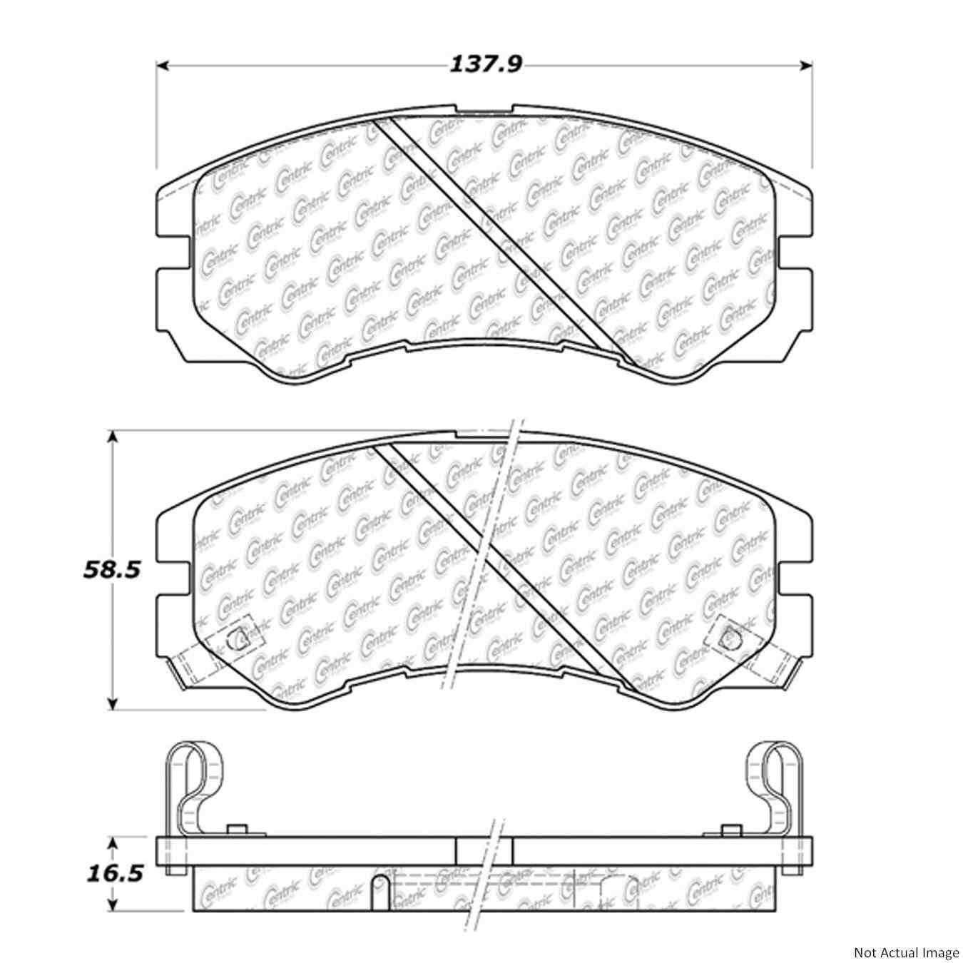 Front View of Front Disc Brake Pad Set CENTRIC 103.05790